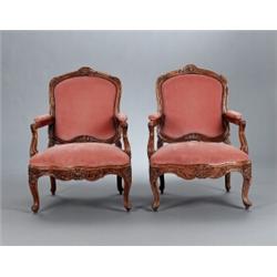 A pair of Swedish rococo cut and painted hardwood, A pair of Swedish rococo cut and painted har...