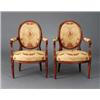 Image 1 : A pair of French cut and polished red beechwood, A pair of French cut and polished red beechwoo...