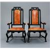 Image 1 : A pair of Swedish baroque ARMCHAIRS, ebonised, A pair of Swedish baroque ARMCHAIRS, ebonised wi...