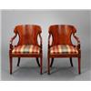 Image 1 : A pair of Russian empire mahogany ARMCHAIRS;, A pair of Russian empire mahogany ARMCHAIRS; mino...