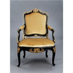 A Swedish rococo cut and painted ARMCHAIR,, A Swedish rococo cut and painted ARMCHAIR, Stockhol...