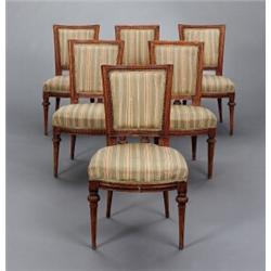 A set of six cut and polished birch CHAIRS (4+2),, A set of six cut and polished birch CHAIRS (...