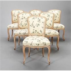 A set of six similar Swedish rococo cut and, A set of six similar Swedish rococo cut and painte...