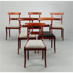 A set of six Swedish early 19th century mahogany, A set of six Swedish early 19th century mahog...