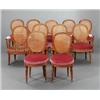 Image 1 : A set of nine Louis XVI cut and polished, A set of nine Louis XVI cut and polished beechwood CH...