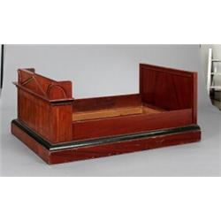 An empire brass mounted mahogany and painted BED,, An empire brass mounted mahogany and painted...