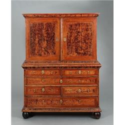 A late baroque gilt mounted alder and walnut, A late baroque gilt mounted alder and walnut CABI...