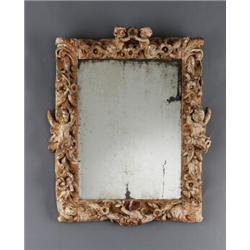 A baroque cut giltwood MIRROR, 87 x 73 cm; later, A baroque cut giltwood MIRROR, 87 x 73 cm; la...