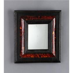 A baroque tortoiseshell MIRROR, 49 x 43,5 cm;, A baroque tortoiseshell MIRROR, 49 x 43,5 cm; re...