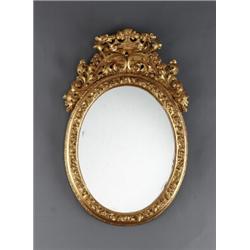 A Louis XIV cut giltwood MIRROR, 85 x 55 cm;, A Louis XIV cut giltwood MIRROR, 85 x 55 cm; mino...