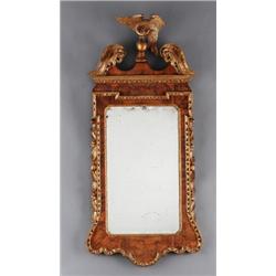 An English Chippendale walnut and giltwood, An English Chippendale walnut and giltwood MIRROR,...