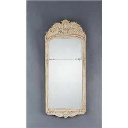 A Swedish rococo MIRROR, remnants of gilding, 123, A Swedish rococo MIRROR, remnants of gilding...