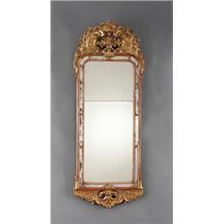 A Swedish rococo giltwod MIRROR, Stockholm,, A Swedish rococo giltwod MIRROR, Stockholm, signed...