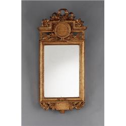 A Swedish late 18th century cut giltwood MIRROR,, A Swedish late 18th century cut giltwood MIRR...