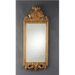 A Swedish late 18th century cut giltwood MIRROR,, A Swedish late 18th century cut giltwood MIRR...