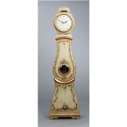 A Swedish late 18th century painted wood LONGCASE, A Swedish late 18th century painted wood LON...