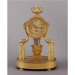 A French empire ormolu MANTEL CLOCK, quarter and, A French empire ormolu MANTEL CLOCK, quarter...