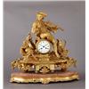 Image 1 : A French Louis XVI-style gilt metal MANTEL CLOCK,, A French Louis XVI-style gilt metal MANTEL C...