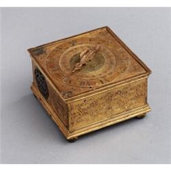 A German baroque partly gilt brass CARRIAGE, A German baroque partly gilt brass CARRIAGE CLOCK,...