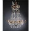 Image 1 : A Louis XVI six-light CHANDELIER, partly gilt, A Louis XVI six-light CHANDELIER, partly gilt br...