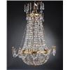 Image 1 : A Louis XVI six-light CHANDELIER, partly gilt, A Louis XVI six-light CHANDELIER, partly gilt br...