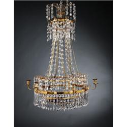 A Swedish late 18th century seven-light, A Swedish late 18th century seven-light CHANDELIER, pa...