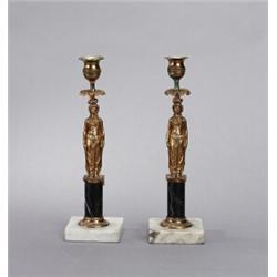 A pair of Swedish late 18th century partly gilt, A pair of Swedish late 18th century partly gil...