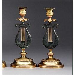 A pair of similar late empire partly patinated, A pair of similar late empire partly patinated...