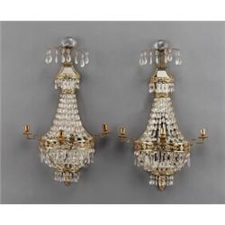 A pair of Louis XVI brass BRAS DE LUMIERES, 76 cm, A pair of Louis XVI brass BRAS DE LUMIERES,...