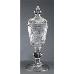 A Bohemian CUP and COVER, end 18th century,, A Bohemian CUP and COVER, end 18th century, engrav...