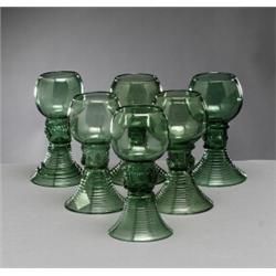 A set of six 18th century RUMMERS, 13 - 13,5 cm, A set of six 18th century RUMMERS, 13 - 13,5 c...