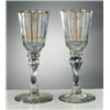 Image 1 : Two WINEGLASSES, around 1800, facet cut bowl on, Two WINEGLASSES, around 1800, facet cut bowl o...