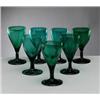 Image 1 : A set of seven 19th century green WINE GLASSES,, A set of seven 19th century green WINE GLASSES...