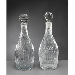 A pair of DECANTERS and STOPPERS, probably, A pair of DECANTERS and STOPPERS, probably Sweden,...