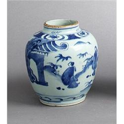 AN UNDERGLAZEBLUE KANGXI JAR, porcelain, height, AN UNDERGLAZEBLUE KANGXI JAR, porcelain, heigh...