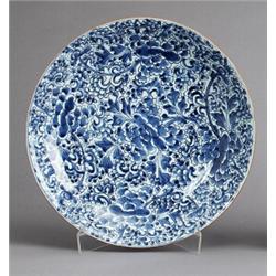 A KANGXI UNDERGLAZE BLUE DISH, porcelain,, A KANGXI UNDERGLAZE BLUE DISH, porcelain, diameter 3...