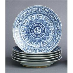 A SET OF SIX UNDERGLAZEBLUE KANGXI, porcelain,, A SET OF SIX UNDERGLAZEBLUE KANGXI, porcelain,...