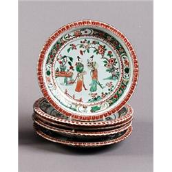 A SET OF FIVE PLATES, Kangxi (1662-1722),, A SET OF FIVE PLATES, Kangxi (1662-1722), porcelain,...