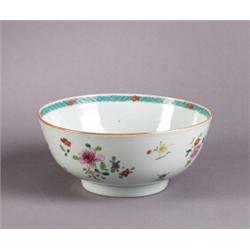 A FAMILLE ROSE QIANLONG PUNCH BOWL, porcelain,, A FAMILLE ROSE QIANLONG PUNCH BOWL, porcelain,...