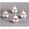 Image 1 : A SET OF FOUR QIANLONG FAMILLE ROSE, A SET OF FOUR QIANLONG FAMILLE ROSE POTS-DE-CRÈME, porcela...