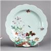 Image 1 : A QIANLONG FAMILLE ROSE DISH, porcelain, diameter, A QIANLONG FAMILLE ROSE DISH, porcelain, dia...