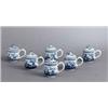 Image 1 : A SET OF SIX QIANLONG UNDERGLAZEBLUE, A SET OF SIX QIANLONG UNDERGLAZEBLUE POTS-DE-CRÈME, porce...