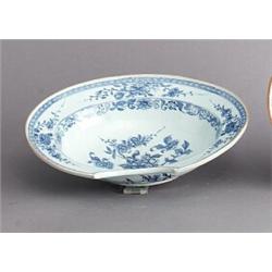 A QIANLONG UNDERGLAZE BLUE SHAVING BOWL,, A QIANLONG UNDERGLAZE BLUE SHAVING BOWL, porcelain, l...