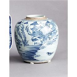 AN UNDERGLAZEBLUE QIANLONG JAR, porcelain, height, AN UNDERGLAZEBLUE QIANLONG JAR, porcelain, h...