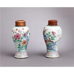 A PAIR OF VASES with COVERS, Jiaqing (1796-1820),, A PAIR OF VASES with COVERS, Jiaqing (1796-1...