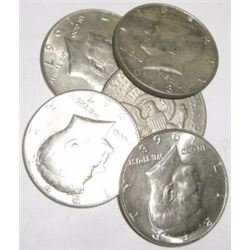 5 TOTAL SILVER KENNEDY HALF DOLLARS 1965-1968 *MIXED DATES & GRADES*!! SILVER HALF DOLLARS CAME OUT