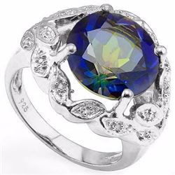 Natural Ocean Mystic & Diamond 6.09 carats Ring
