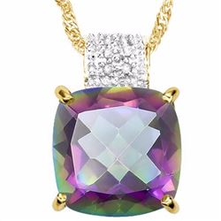 Natural Mystic Gem & Diamond 6.50 cts Pendant