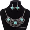 Image 1 : Retro Blue Turquoise Necklace earrings set