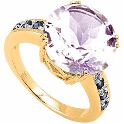 Natural Pink Amethyst & Sapphire 5.90 Carats Ring